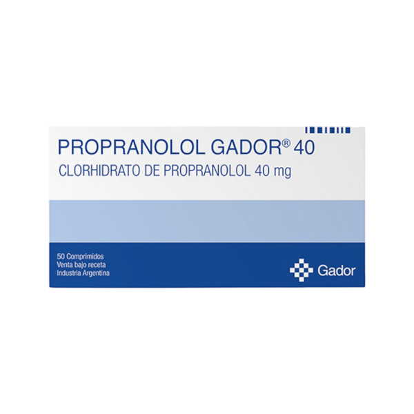PROPRANOLOL GADOR 40MG TABL. CAJA X 50