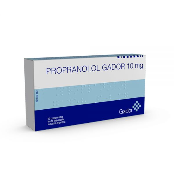 PROPRANOLOL GADOR 10MG TABL. CAJA X 20