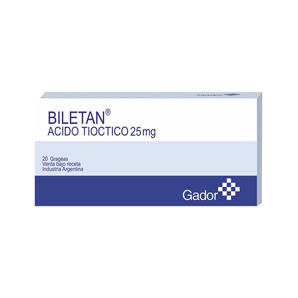 BILETAN 25MG GRAG. CAJA X 20