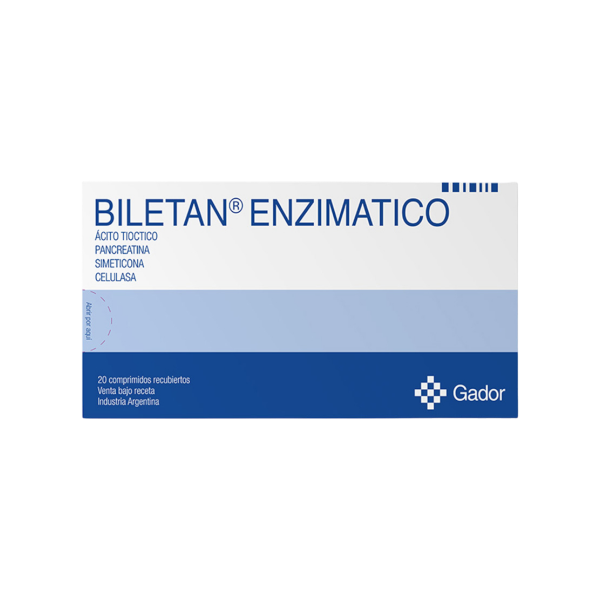 BILETAN ENZIMATICO 100 MG CAJA X 20 COMPRIMIDOS
