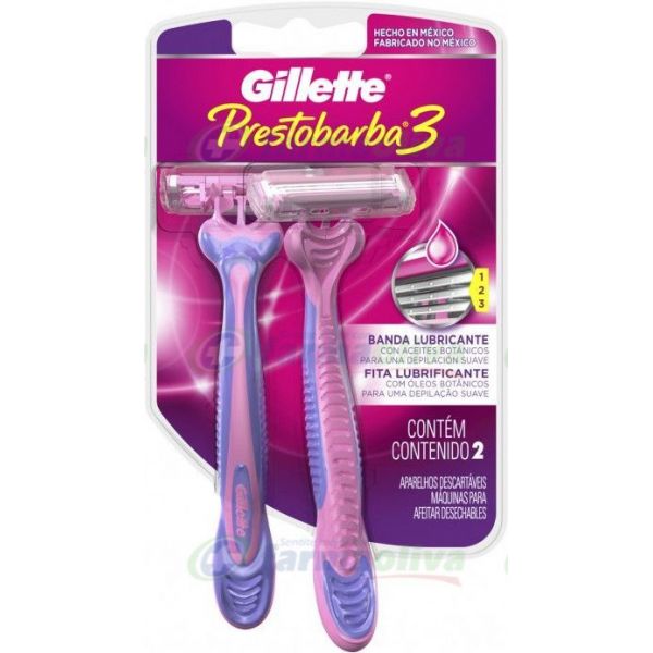 GILLETTE PRESTOBARBA 3 MUJER MAQUINA DE AFEITAR X 2 UNIDADES