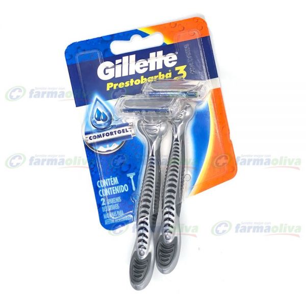 GILLETTE PRESTOBARBA 3 MEN X2