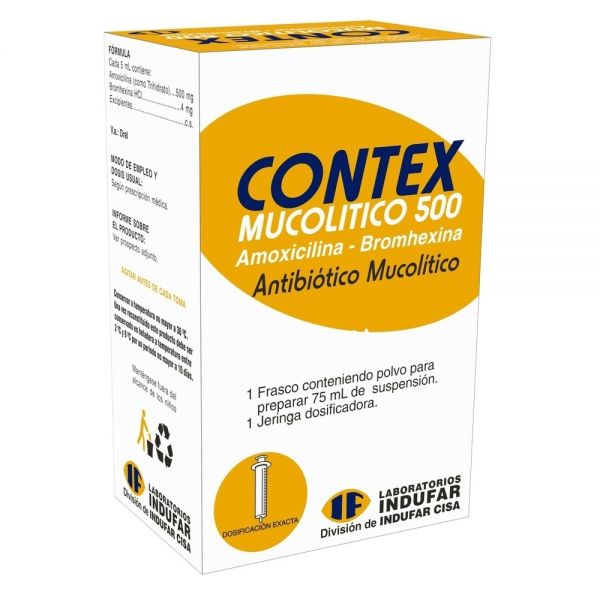 CONTEX MUCOLITICO 500MG/ML SP-OR FRASCO X 75ML