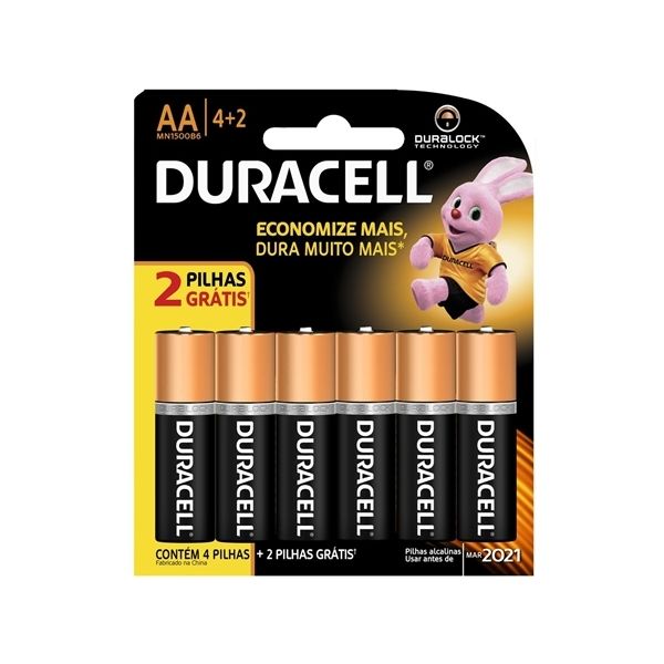 DURACELL PILAS AA X 4 + 2 GRATIS/48