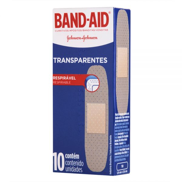 BAND AID TRANSPARENTES X 10 UNID.