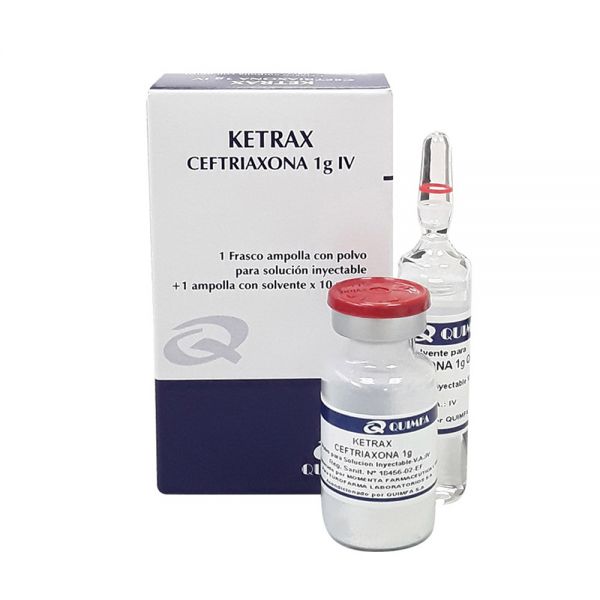 CEFTRIAXONA QUIMFA 1GR ENDOV AMPOLLA X 3.5ML