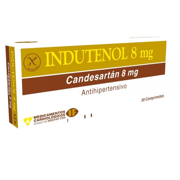 INDUTENOL 8MG TABL. CAJA X 30