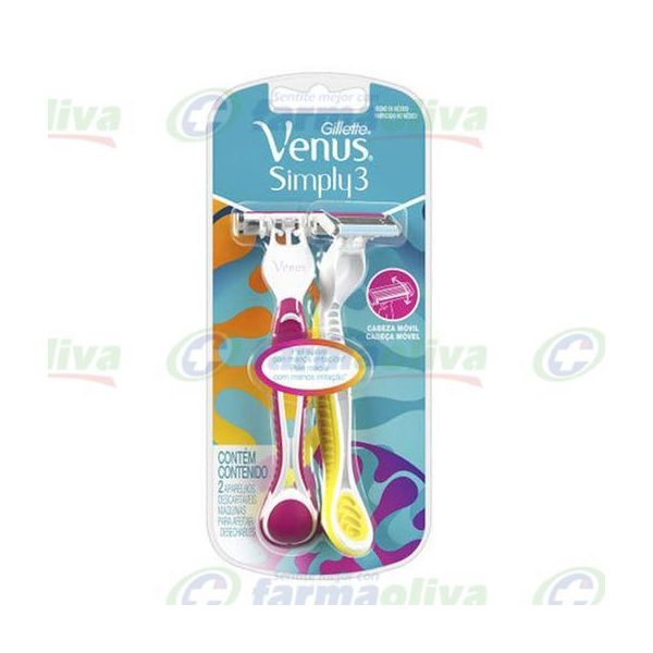 GILLETTE VENUS MAQUINA DE AFEITAR SIMPLY 3 X 2 UNIDADES